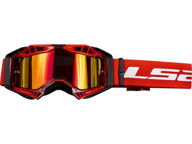 LS2 Crossbrille "Aura Pro" Verspiegeltes schwarz / rot
