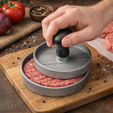 ideale Hamburgerpresse Patty Patties Maker Aluminium ABS Griff WolfCut
