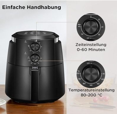 Midea MF-TN35B 3.5 XL Heißluftfritteuse Air Fryer 1500W