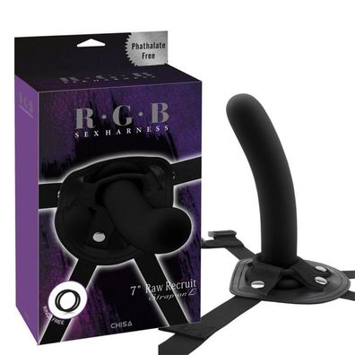 Strap-On mit Dildo Raw Recruit Größe L Schwarz