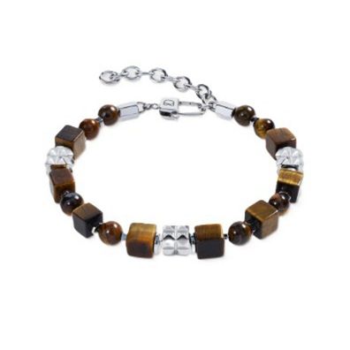 Armband - Edelstahl - Tigerauge Cubes