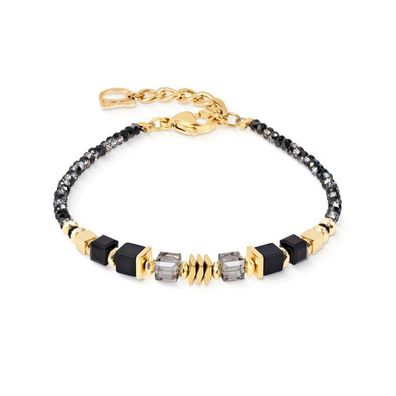 Armband - Edelstahl Gold - Schwarz Gold Onyx