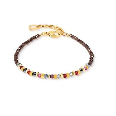 Armband - Edelstahl Gold - Braun Rot Hämatit