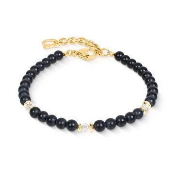 Armband - Edelstahl Gold - Onyx Kristalle