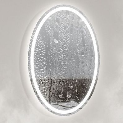 EMKE LED Badspiegel Elliptisch Wandspiegel Oval Rahmenlos Badezimmerspiegel Spiegel