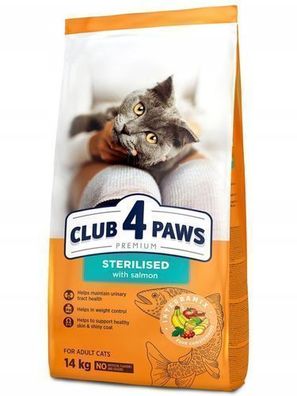 CLUB 4 PAWS KATZE 14 kg Sterilised mit Lachs