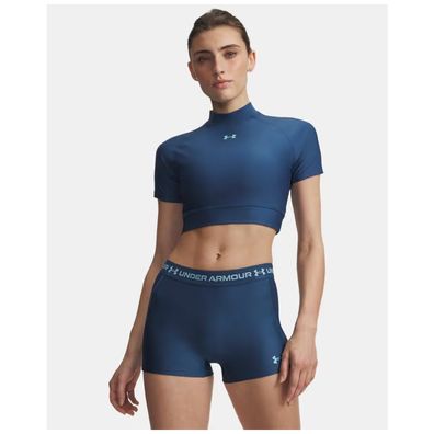 Under Armour Damen T-Shirt HeatGear Crop Mock SS 6010006