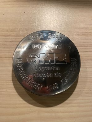 Tankdeckel "100 Jahre MZ" 60 mm Alu poliert Hochwertig für MZ ES, S, TS, TZ, T