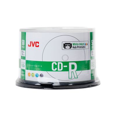 JVC CD-R Rohlinge 700 MB 52x Inkjet bedruckbar Weiß 50 Stück Spindel