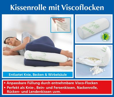 Kissenrolle mit Viscoflocken Größe ca.: &Oslash; 15 cm x H: 45 cm