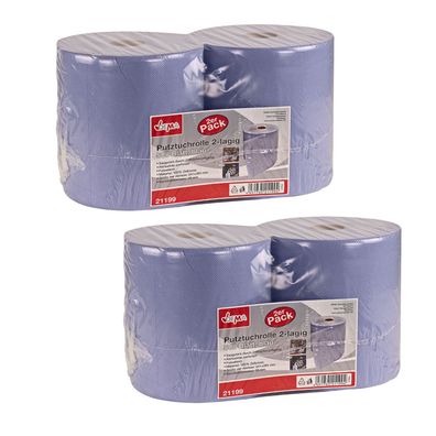 2x Putztuchrolle Papiertücher 500 Blatt Reinigungstücher 2-lagig Putztücher Set
