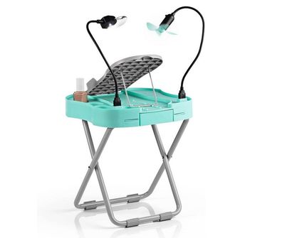 Maxxmee Pediküre Fußstütze für Fußplege Pedikürehocker mit integriertem LED Licht