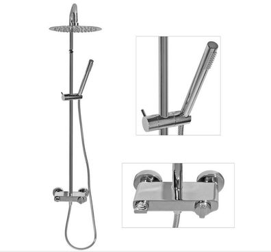 Duschsystem LUVA Selection mit Thermostat Regendusche Edelstahl inkl. 3 Strahlarten