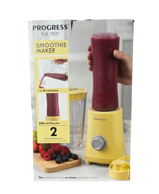 Progress 2 in 1 Standmixer inkl. Trinkflasche Shaker gelb