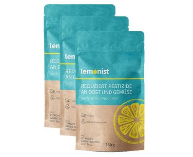 Lemonist 3er Set Obst- und Gemüsereiniger 750g Ohne Gentechnik Made In Germany