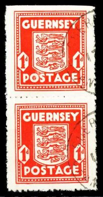 BES 2WK Guernsey Nr 2aw gestempelt SENKR PAAR X417EFE