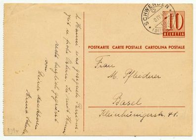 Schweiz Postkarte BRIEF X6DF7C2