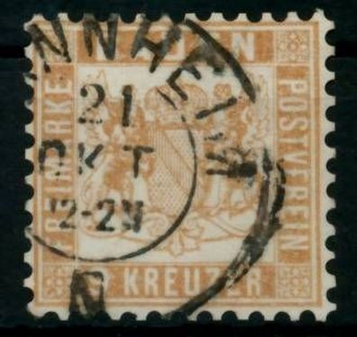 BADEN Ausgaben VON 1862 - 1866 Nr 20b gestempelt gepr. X6BBF52