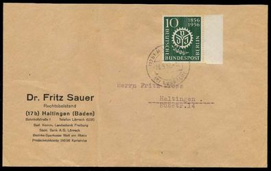 BERLIN 1956 Nr 138 BRIEF EF X794CFE