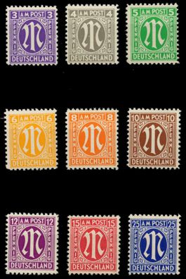 BIZONE AM-POST Nr 1-9 postfrisch S690316