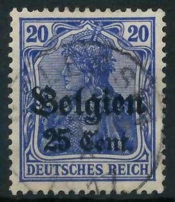 BES. 1WK Landespost Belgien Nr 18a gestempelt gepr. X4432C6