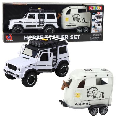 Geländewagen mit Pferdeanhänger, Figur, Licht, Sound