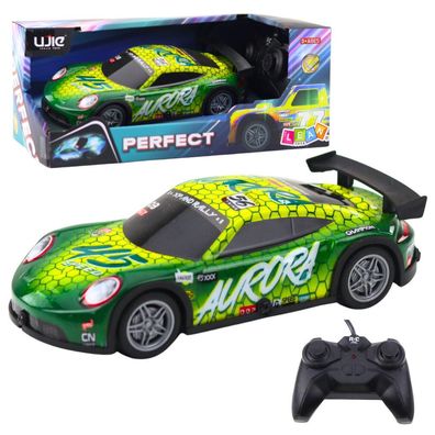 Lean Toys Ferngesteuertes Rc-Rennauto Leuchtendes Gehäuse Grün