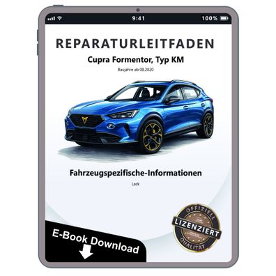 Cupra Formentor KM (20>) Fahrzeugspezifische Infos Lack Reparaturanleitung eBook