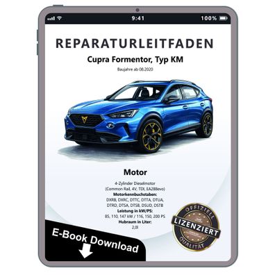 Cupra Formentor KM ab 2020 Dieselmotor 2,0l 116-200 PS Reparaturanleitung eBook