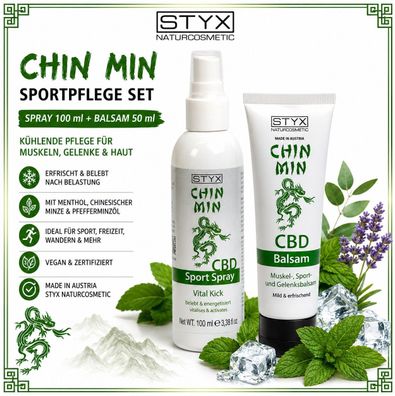 STYX Chin Min Sportpflege Set - Sport Spray 100 ml + Muskelbalsam 50 ml