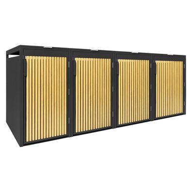 Mülltonnenbox 4er Eiche Natur