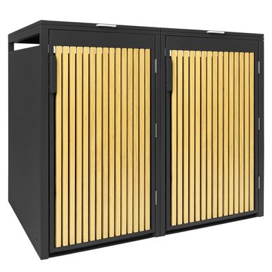 Mülltonnenbox 2er Eiche Natur