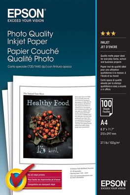 Epson Matte Photopapier Inkjet 104g/m2 A4 100 Blatt Pack