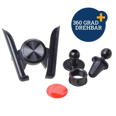 Auto Smartphone Handy Halter Lüftung 360 Grad drehbar Klemmvorrichtung 65-85 mm