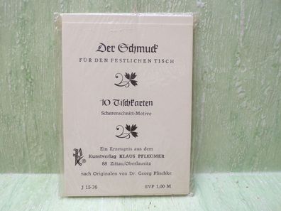 10 Tischkarten OVP Scherenschnitt Dr Georg Plischke Kunstverlag Klaus Pfleumer Feen