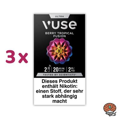 Vuse ULTRA Pods Berry Tropical Fusion 20mg/ml Nikotin 3x 2 Pods