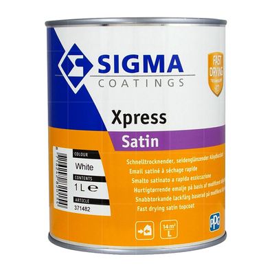 SIGMA Xpress Satin 1 Liter Weiss Holzlack Fensterlack Türenlack