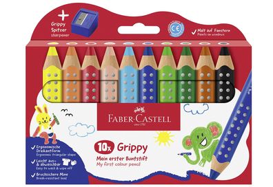 Faber Castell Buntstift Grippy 10er Set mit Spitzer 666289