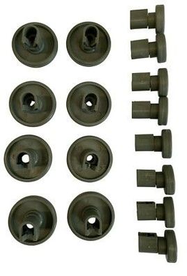 Set 2 x 8 Korbrollen Rollen oben unten Küppersbusch Quelle Ikea Juno Zanussi AEG