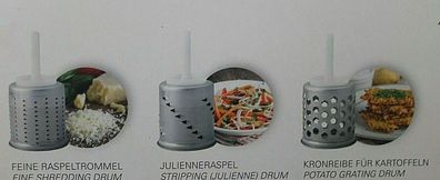 Trommelset 4 - 5 - 6 Raffel Gemüseschneider Gemüseschneider für Kitchen Aid