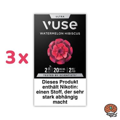Vuse ULTRA Pods Watermelon Hibiskus 20mg/ml Nikotin 3x 2 Pods
