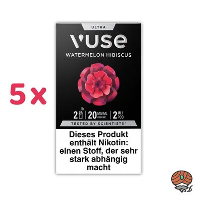 Vuse ULTRA Pods Watermelon Hibiskus 20mg/ml Nikotin 5x 2 Pods
