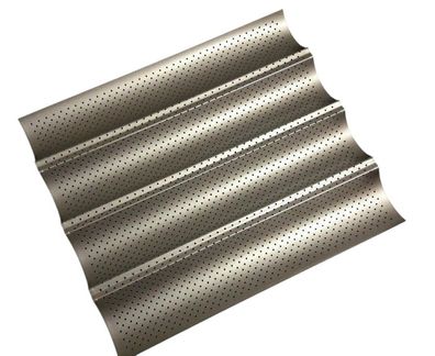 4 Mulden Baguetteblech Backblech Antihaft Baguette Backform Gitterblech