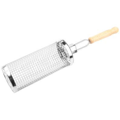 Grill Welten Grillkorb Edelstahl BBQ Grillkorb 20 cm mit Holzgriff