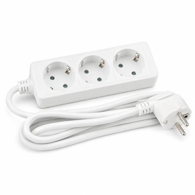 Arcas 3-fach Schuko Steckdosenleiste 1,5m Kabel | 3500W | weiß