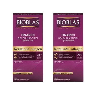 2 x Bioblas Repair & Volume Shampoo Keratin & Kollagen – Stärkt, schützt & füllt