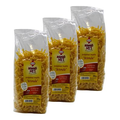 Schmids No.1 Schmale Bandnudeln 4 mm – 3×500 g – Premium-Qualität