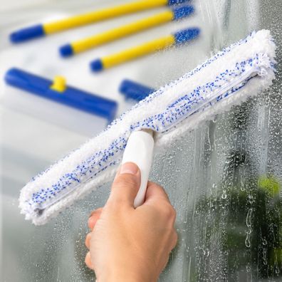 AquaBlade Set Nr. 3 | Fensterwischer Set mit Duschwischer & Wasserauffangtank