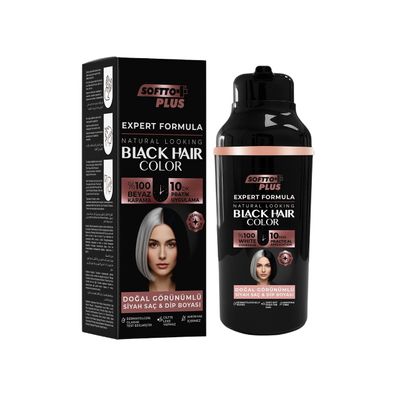 Softto+Plus Expert Woman Haarfarbe Schwarz – 100% Grauabdeckung in 10 Minuten