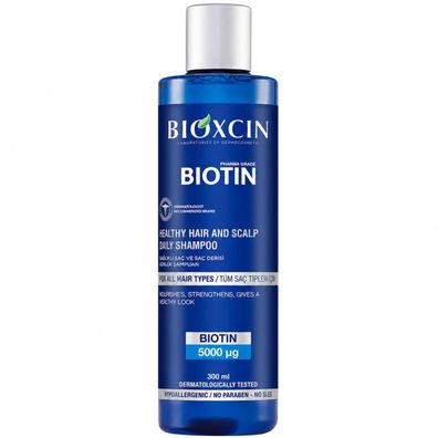 Bioxcin Biotin Shampoo für kräftigeres Haar und gepflegte Kopfhaut | 300 ml